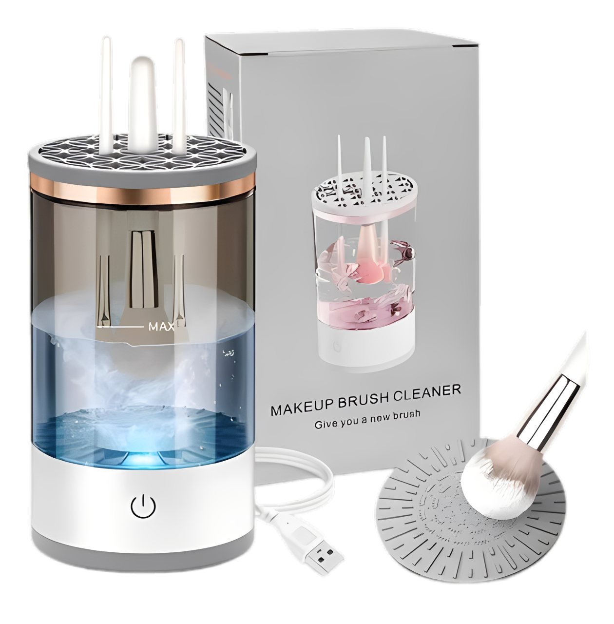 BrushCleaner™ - Limpiador Eléctrico de Brochas de Maquillaje